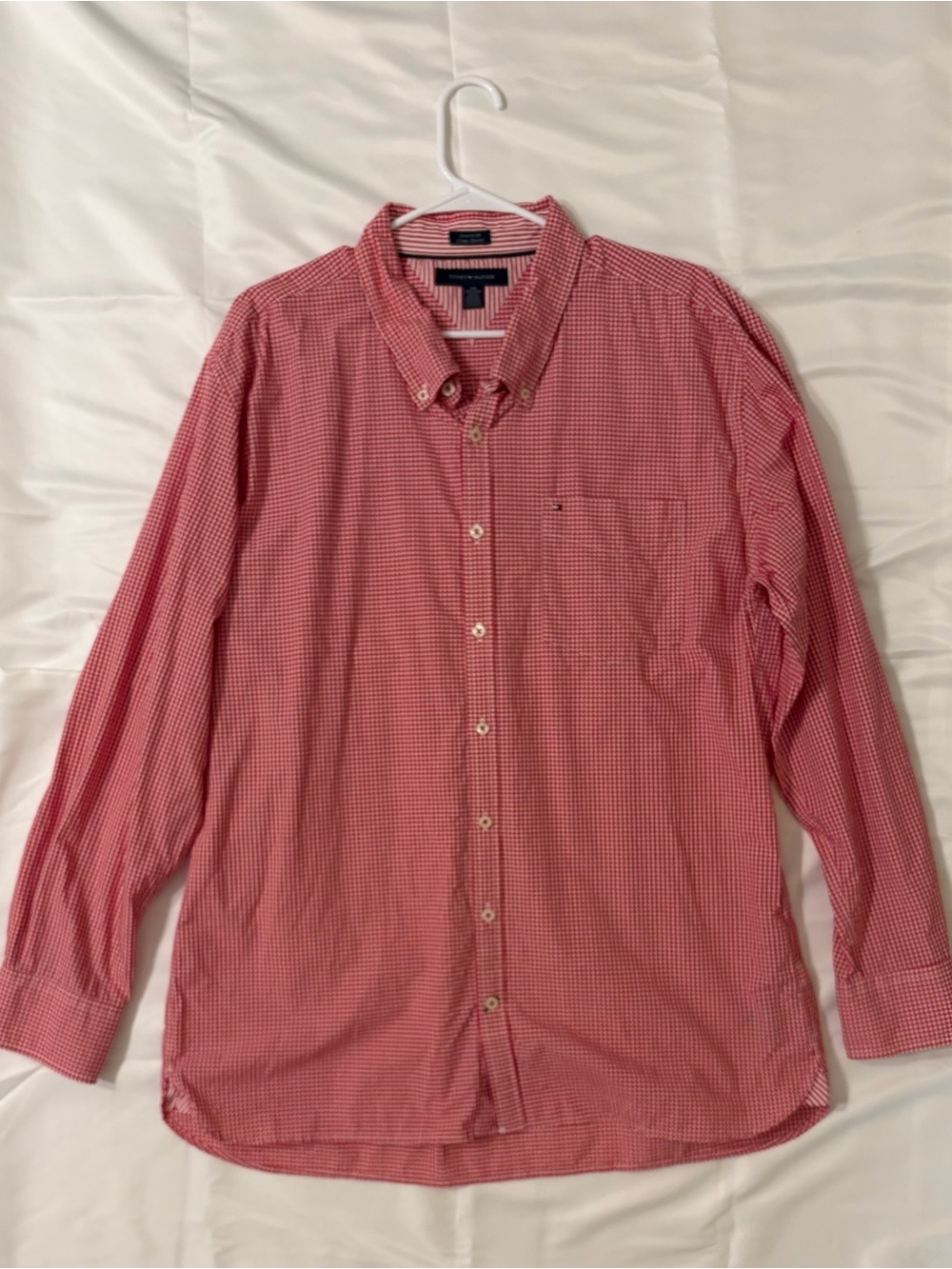 Tommy Hilfiger Red Gingham Long-Sleeve Button-Down Shirt
